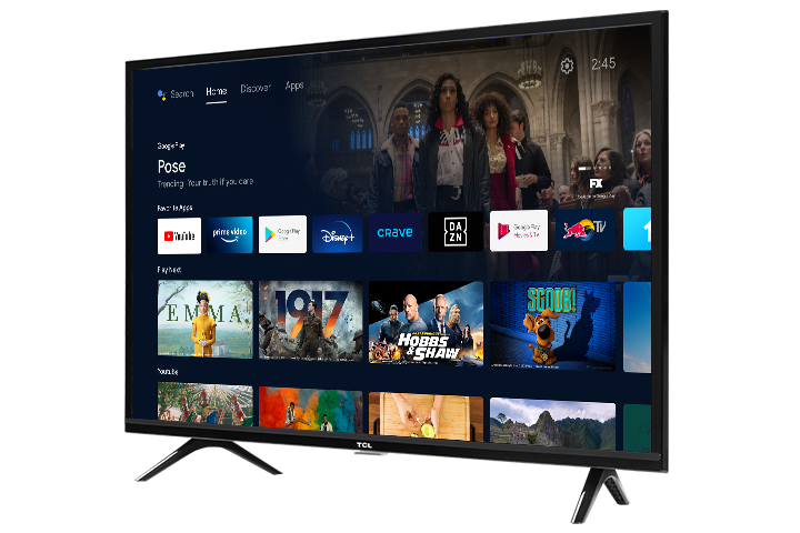TCL 32” CLASS 3-SERIES HD LED Android SMART TV - 32S334-CA Angled Right