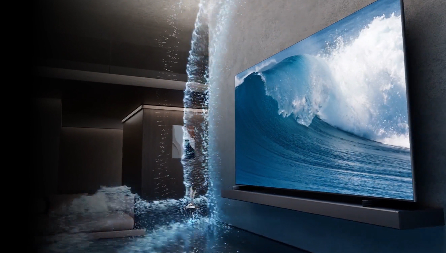 Built-in ONKYO Surround and Up-Firing Speakers