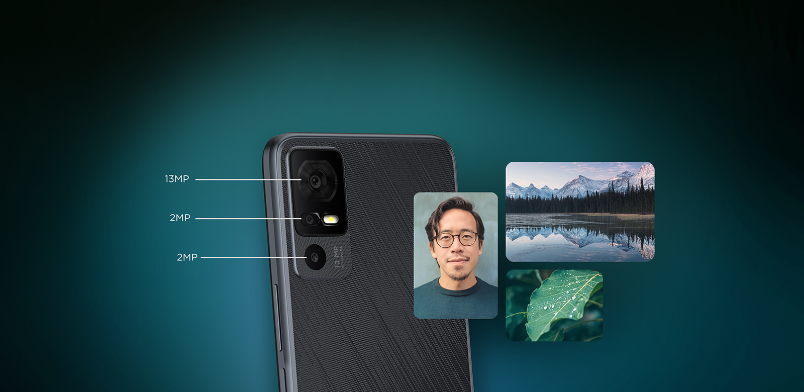 Phone featuring triple camera options 