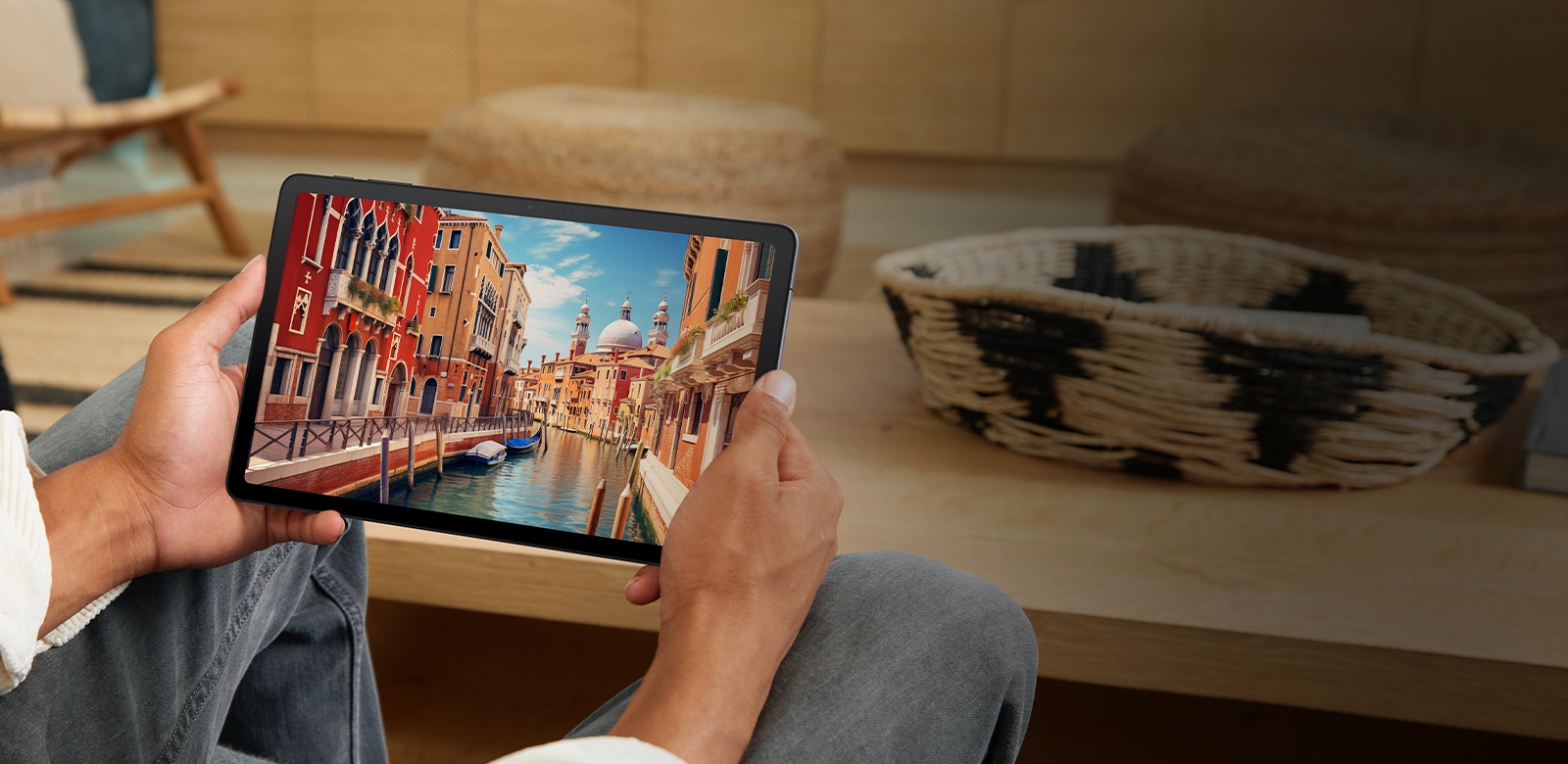 vibrant video displayed on tablet