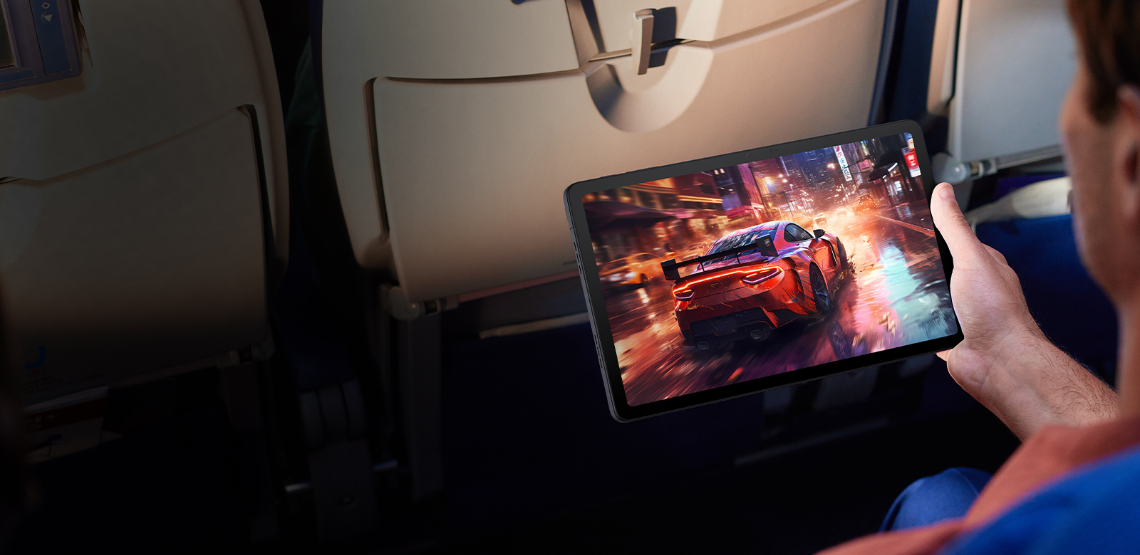 video playing on tablet in low lighting